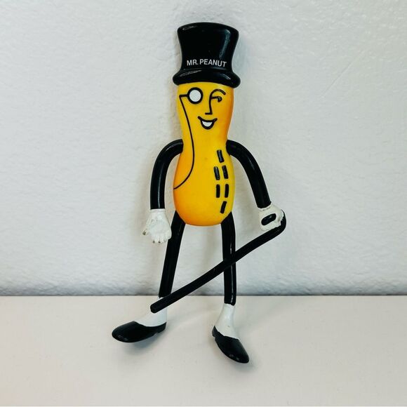 Vintage Planters Mr. Peanut 1991 Russ Bendy Bendable Advertising Toy Figure - Picture 1 of 3